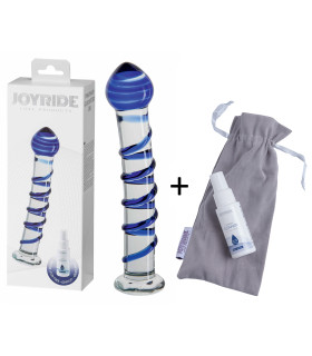 Фалоімітатор рельєфний Joyride скляний, прозорий, 19 х 3.8 см - No Taboo