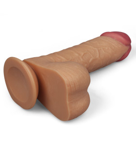 Фалоімітатор гігантський реалістичний LoveToy на присоску, бежевий, 23 х 5.5 см - No Taboo