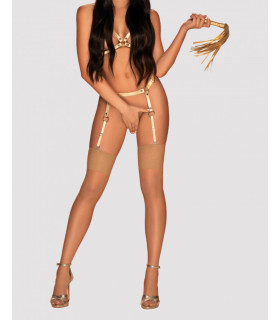 Плеть короткая Obsessive золотая - No Taboo