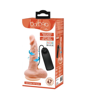 Вібратор реалістичний з ротацією Baile на присосці, бежевий, 17 х 3.7 см - No Taboo