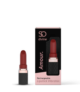Вибратор-помада So Divine черно-красный, 8.6 х 2 см - No Taboo