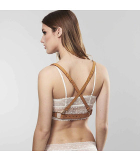 Портупея на грудь MAZE Bijoux Indiscrets бежевая, OS - No Taboo