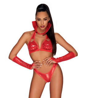 Костюм вампира эротический Obsessive красный, L/XL - No Taboo