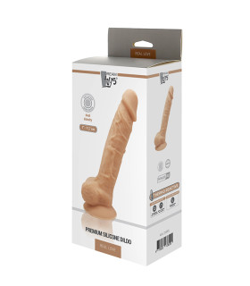 Фаллоимитатор реалистичный Dream Toys на присоске, с мошонкой, бежевый, 19 х 3.6 см - No Taboo