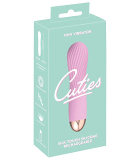 Міні-вібратор із хвилеподібним рельєфом Cuties рожевий, 12.5 х 3.3 см - No Taboo