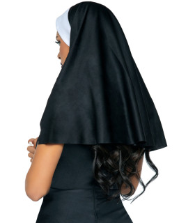 Головной убор сексуальной монахини Leg Avenue черный - No Taboo