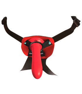 Страпон на ремнях Pipedream Fetish Fantasy с кольцевым креплением, красный, 15 х 3.4 см - No Taboo