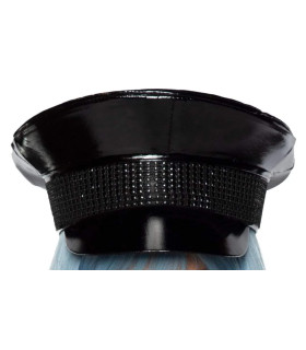 Військовий капелюх зі стразами One Size Rhinestone Trimmed Military Hat від Leg Avenue, чорний - No Taboo