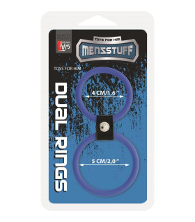 Кільце ерекційне подвійне Dream Toys синє, 12 х 5 см - No Taboo