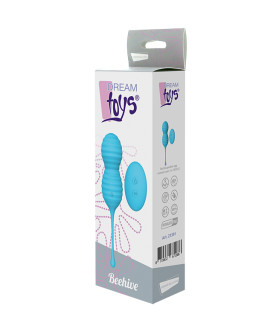 Вагинальные шарики с дистанционными пультом Dream Toys на жесткой сцепке, голубые, 17.3 х 3.7 см - No Taboo