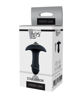 Анальная пробка с вибрацией рельефная Dream Toys Star Arrow, черная, 10 х 3 см - No Taboo