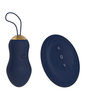 Виброяйцо с дистанционным управлением Dream Toys синее, 14 х 3.5 см - No Taboo