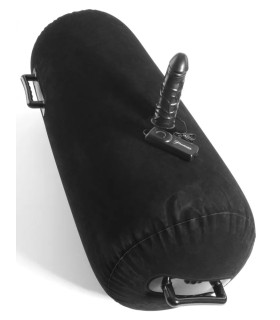 Надувная секс-подушка Pipedream Fetish Fantasy с вибратором и пультом управления, черная, 83.8 х 28 см - No Taboo