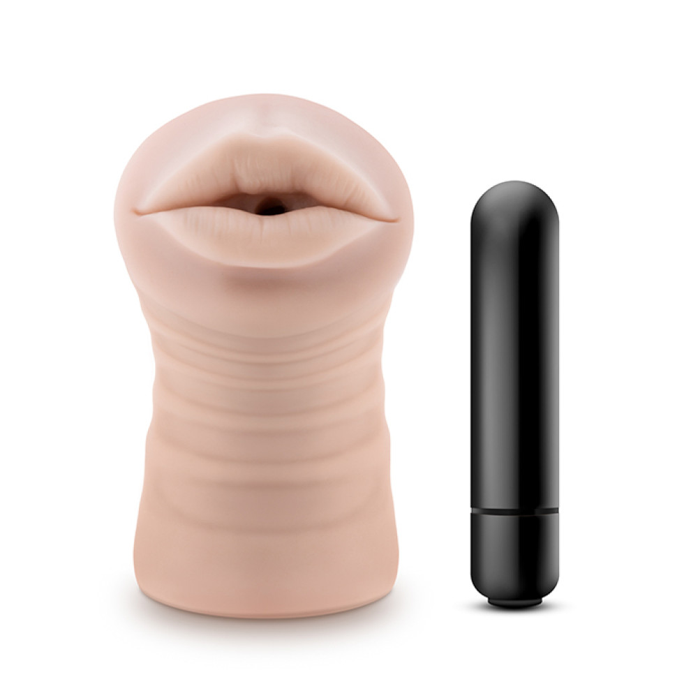 Мастурбатор-рот с вибрацией Blush бежевый, 13.3 х 3.1 см (53365), zoom