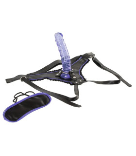 Набір страпон з фалоімітатором на присосці та маскою You2Toys чорний, фіолетовий - No Taboo