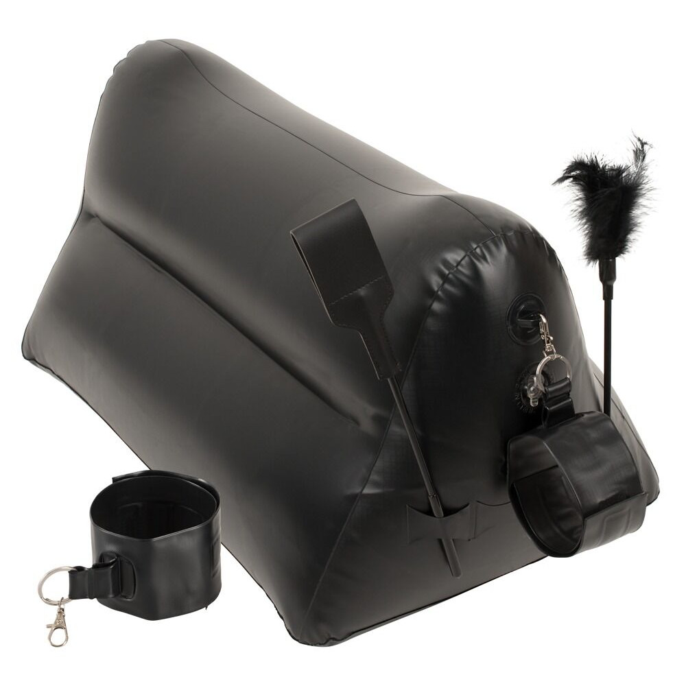 Надувна подушка для сексу You2Toys з наручниками, тиклером і стеком, чорна (52613), zoom