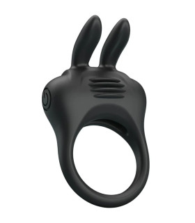 Вибро-эрекционное кольцо с ушками Pretty Love черное, 7.4 х 4.2 см - No Taboo