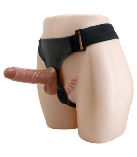 Страпон с двумя фаллосами и вибрацией, реалистичный Pretty Love бежевый, 16 х 4 см - No Taboo