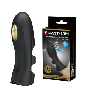 Вибратор на палец с электростимуляцией Pretty Love черный, 10.5 х 3.1 см - No Taboo