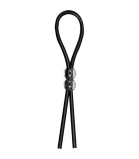 Лассо на член с двумя бусинами You2Toys черное, 24 см - No Taboo