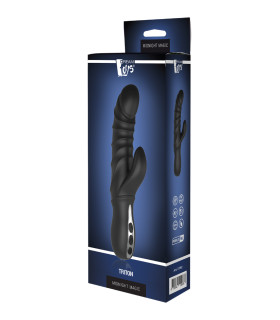 Вибратор-кролик рельефный Dream Toys черный, 23 х 3.5 см - No Taboo