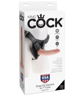 Страпон на трусиках Pipedream King Cock с кольцевым креплением, бежевый, 19.5 х 4.1 см - No Taboo