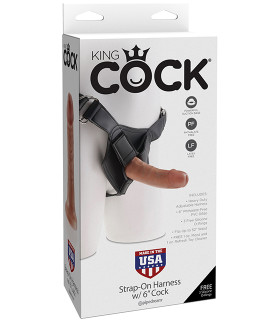 Страпон реалістичний King Cock Strap-On з кільцевим кріпленням, на трусиках, бежевий, 15.2 х 4.1 см - No Taboo