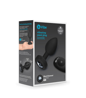 Анальна пробка з каменем з вібрацією M/L B-Vibe з дистанційним пультом керування, чорна, 10.5 х 4 см - No Taboo