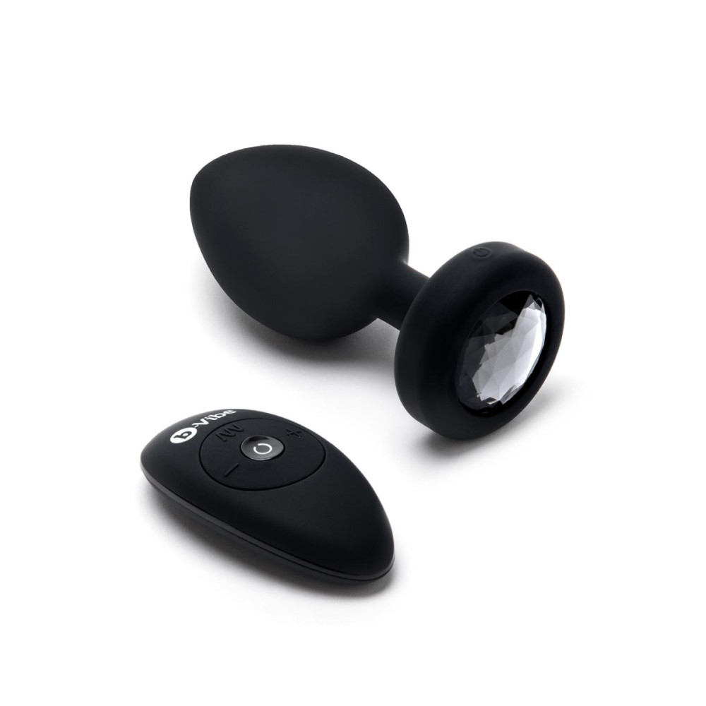 Анальная пробка с камнем с вибрацией XXL B-Vibe с дистанционным пультом управления, черная, 12.2 х 5 см (53519), zoom