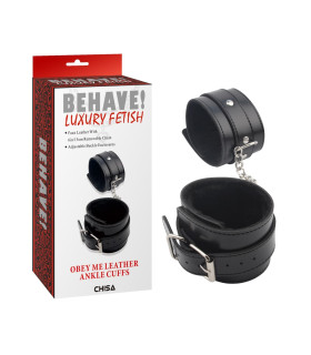 Поножи с заклепками Chisa черные, 36 х 6.2 см - No Taboo