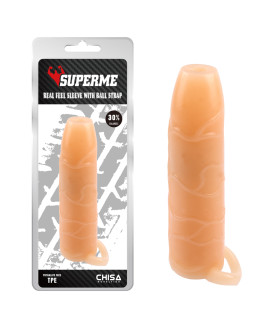 Насадка на член реалістична з відкритою голівкою Chisa бежева, 14.5 х 4.2 см - No Taboo