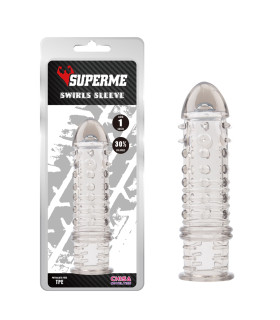 Насадка на член рельєфна Chisa c закритою головкою, сіра, 16 х 3.7 см - No Taboo