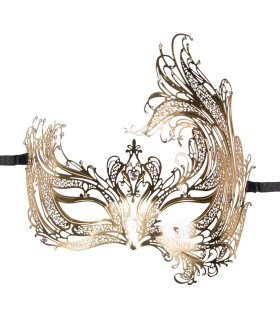 Маска венеціанська Easytoys металева, золота - No Taboo