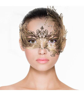 Маска венеціанська Easytoys металева, золота - No Taboo