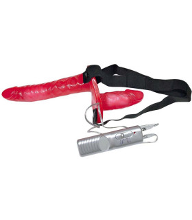 Страпон женский двойной Bad Kitty красный, 18 х 3 см - No Taboo