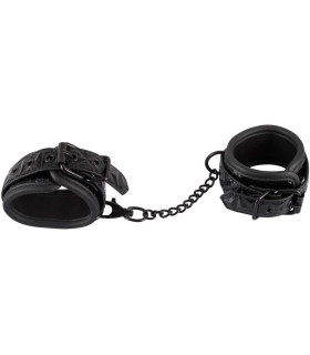 Наручники на пряжці, з ланцюжком, чорні - No Taboo