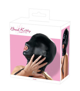 Маска на голову с отверстием для рта Bad Kitty, черная - No Taboo
