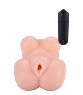 Мастурбатор-вагіна Dreamtoys The girl next door з вібрацією, бежевий, 13 х 7 см - No Taboo