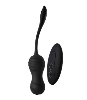 Вагінальні кульки з вібрацією та пульсацією Dream Toys з пультом управління, чорні, 18.6 х 3.5 см - No Taboo