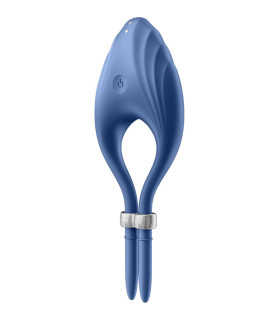 Эрекционное вибро-кольцо Satisfyer с затяжкой, синее, 14.5 х 5.5 см - No Taboo