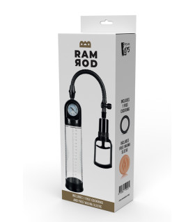 Вакуумная помпа механическая Dreamtoys Ramrod с манометром, прозрачная, 20 х 5.9 см - No Taboo