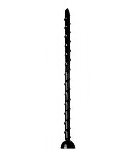 Анальний фалоімітатор гігантський рельєфний Hosed на присосці, чорний, 48 х 2.2 см - No Taboo