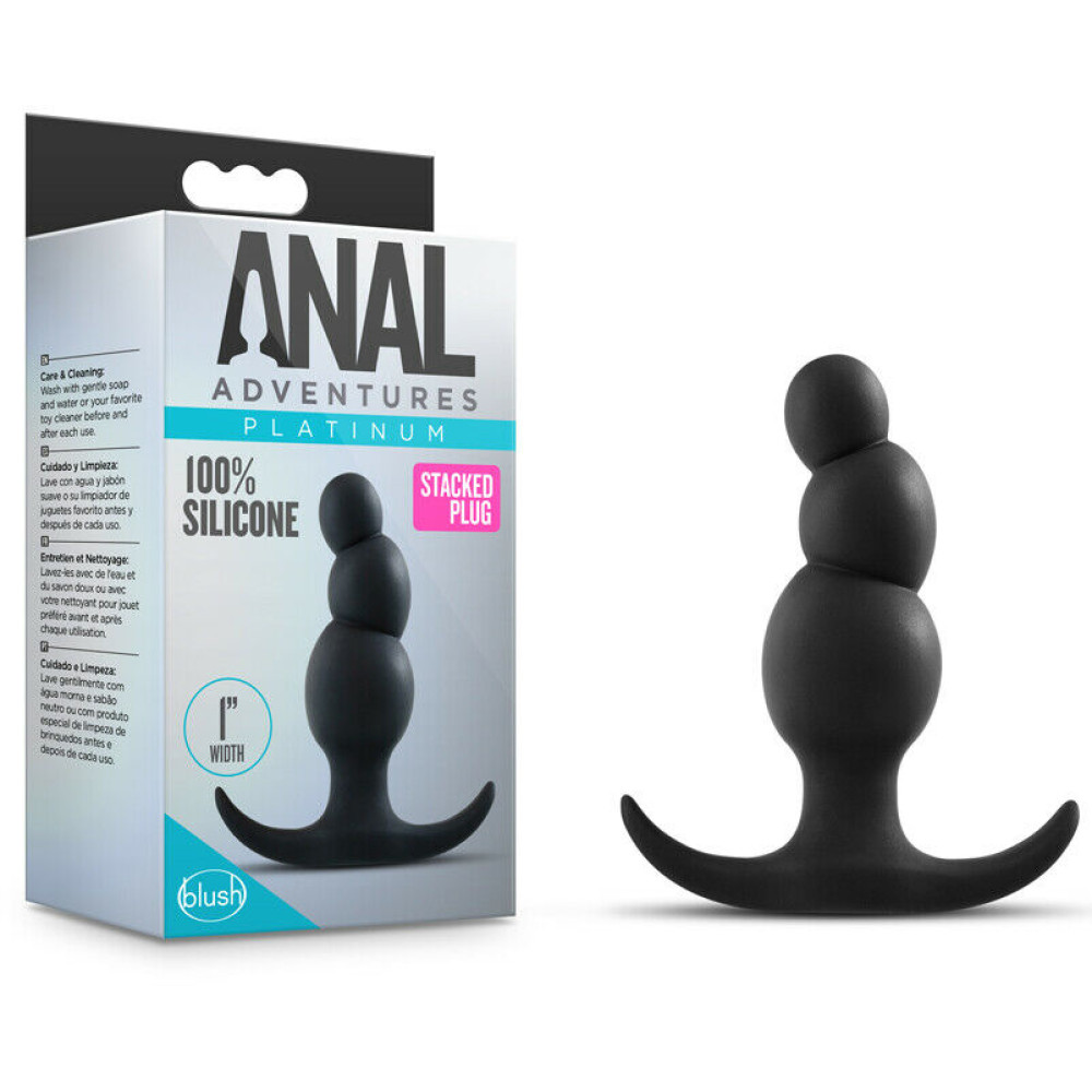 Анальная пробка елочка Anal Adventures Platinum, черная (38515), zoom