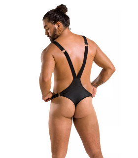 Сексуальное мужское боди Passion Men Harry, L/XL, с кольцом, черное - No Taboo