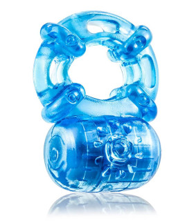 Вібро-ерекційне кільце Stay Hard синє, 3.8 см - No Taboo