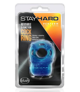 Вібро-ерекційне кільце Stay Hard синє, 3.8 см - No Taboo