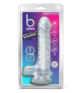 Фаллоимитатор реалистичный на присоске Blush B Yours прозрачный, 22.8 х 4.4 см - No Taboo