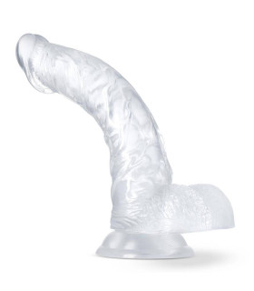 Фалоімітатор реалістичний з мошонкою, на присосці Blush прозорий, 21.5 х 3.8 см - No Taboo