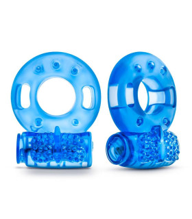 Набор виброэрекционных колец Blush Stay Hard, голубые, 2 шт - No Taboo