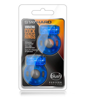 Набор виброэрекционных колец Blush Stay Hard, голубые, 2 шт - No Taboo